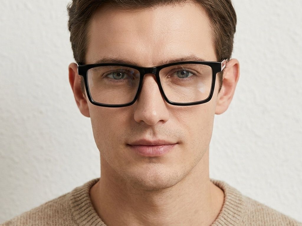 Rectangular Black Acetate Glasses #BS2425-1844