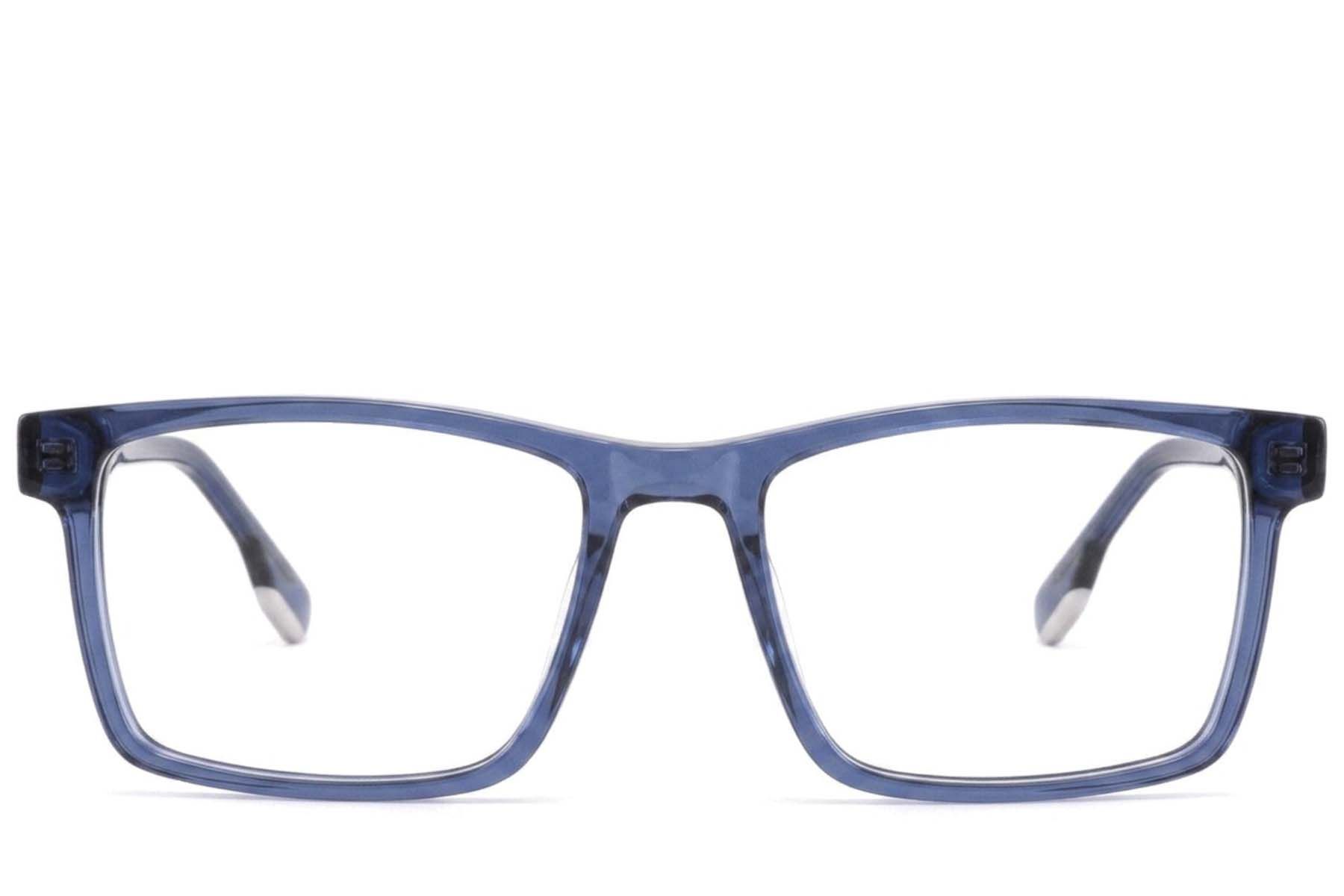 Lunettes rectangulaires en acétate bleu #BS2425-1847