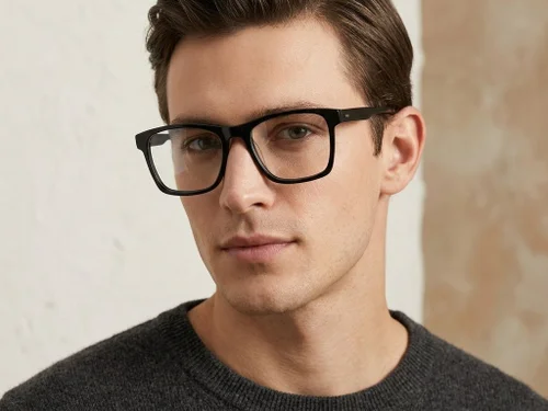 Lunettes rectangulaires en acétate noir #BS2425-1850