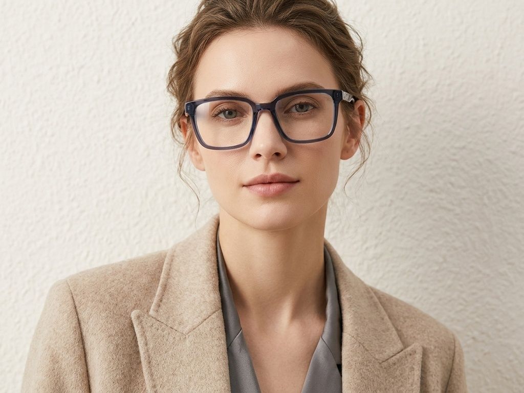 Rectangular Blue Acetate Glasses #BS2425-1869