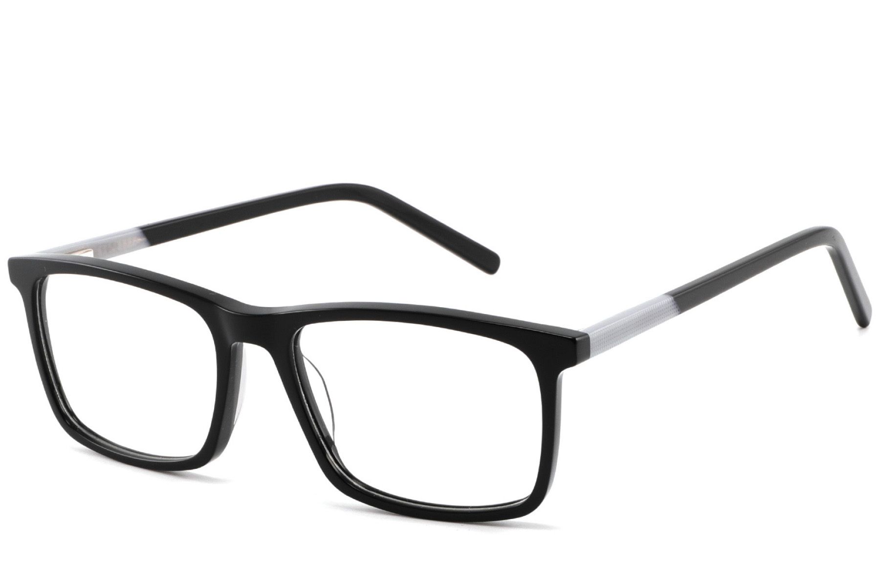 Rectangular Black Acetate Glasses #BS2425-1874