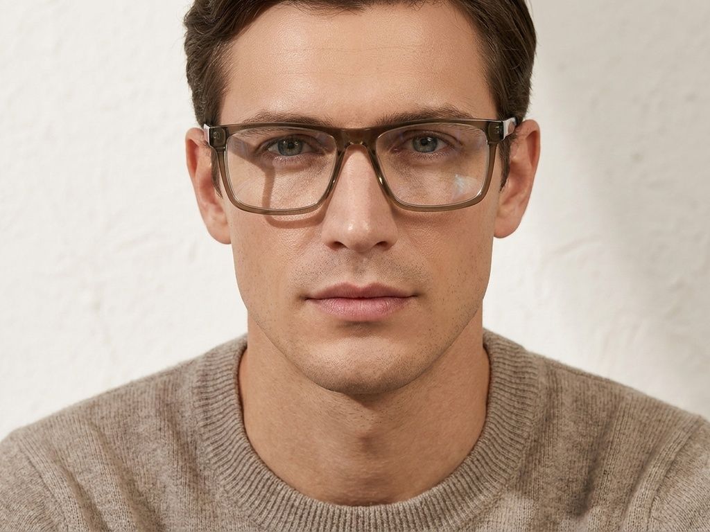 Rectangular Green Acetate Glasses #BS2425-1885