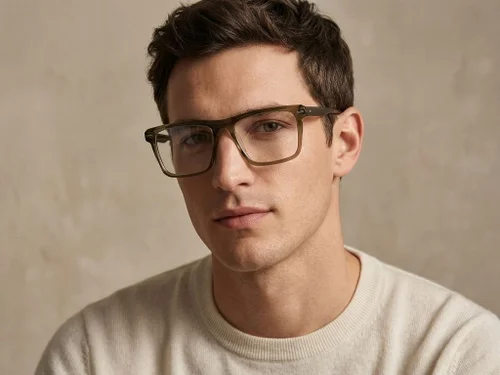 Rectangular Green Acetate Glasses #BS2425-1891