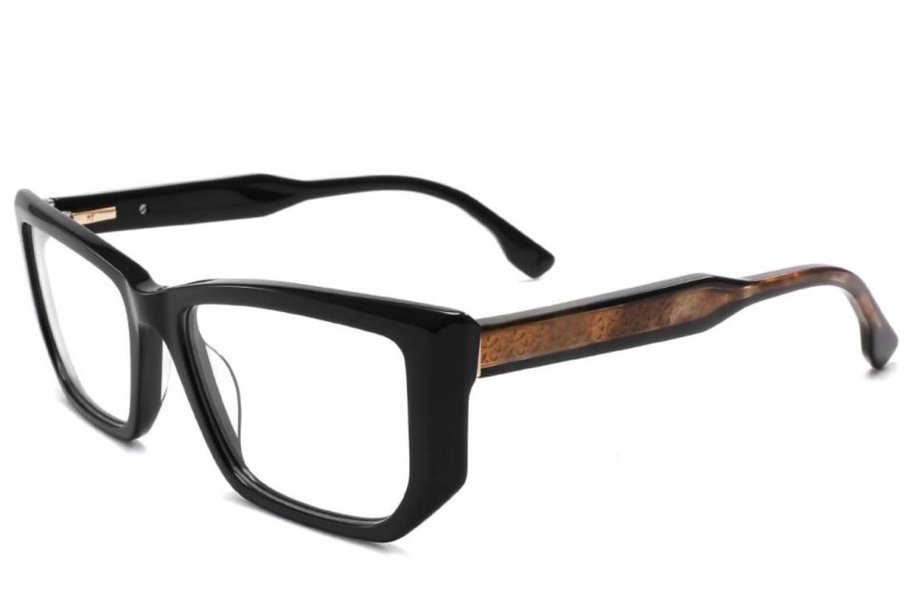 Schmetterlingsbrille aus schwarzem Acetat #BS2425-1897
