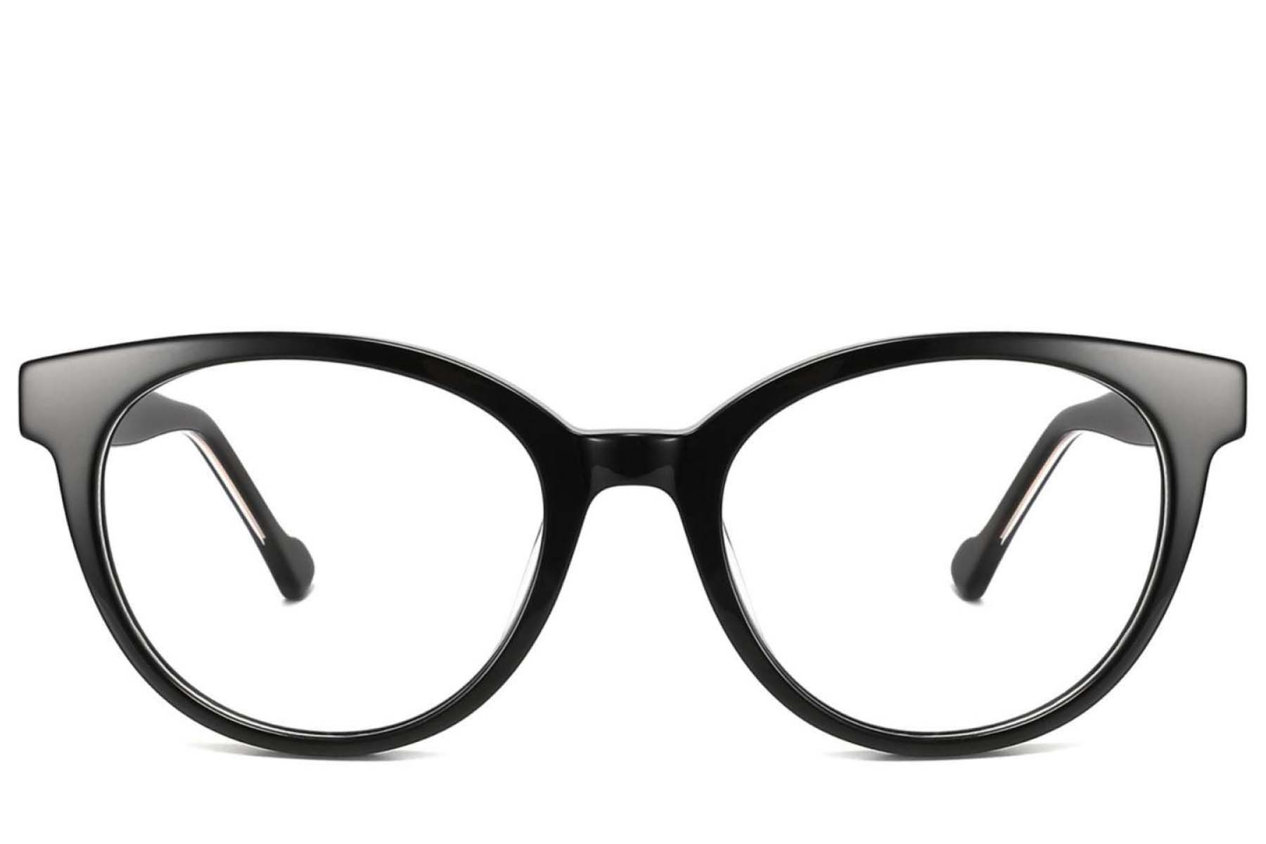 Oval Black Acetate Glasses #BS2425-1901