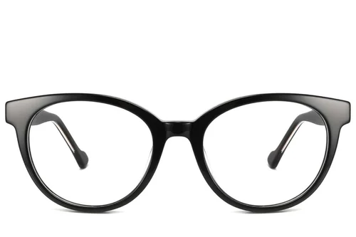 Lunettes ovales en acétate noir #BS2425-1901