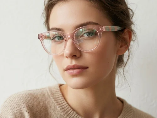 Lunettes ovales en acétate rose #BS2425-1902