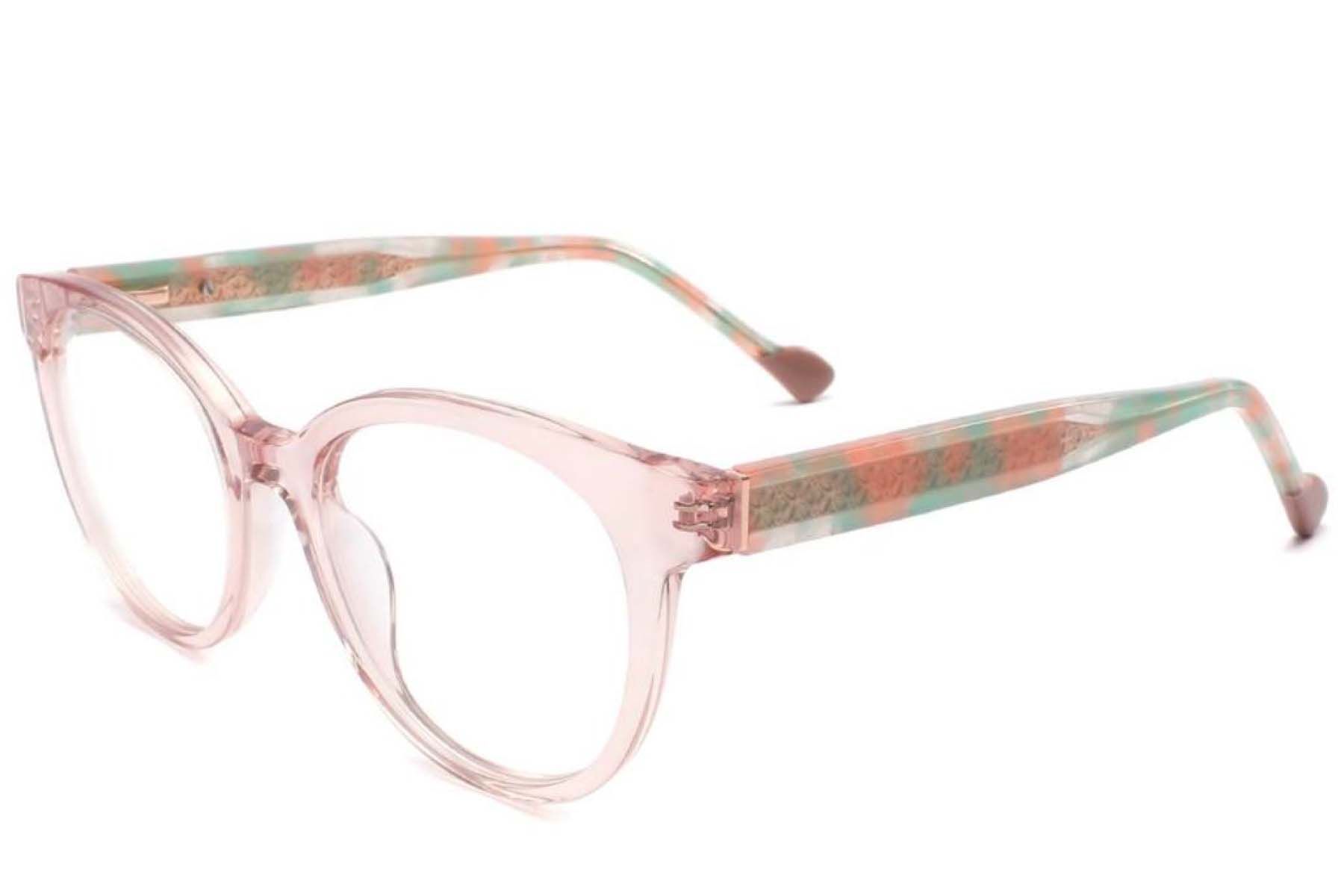 Lunettes ovales en acétate rose #BS2425-1902