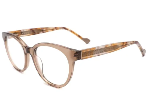 Lunettes ovales en acétate brun #BS2425-1904