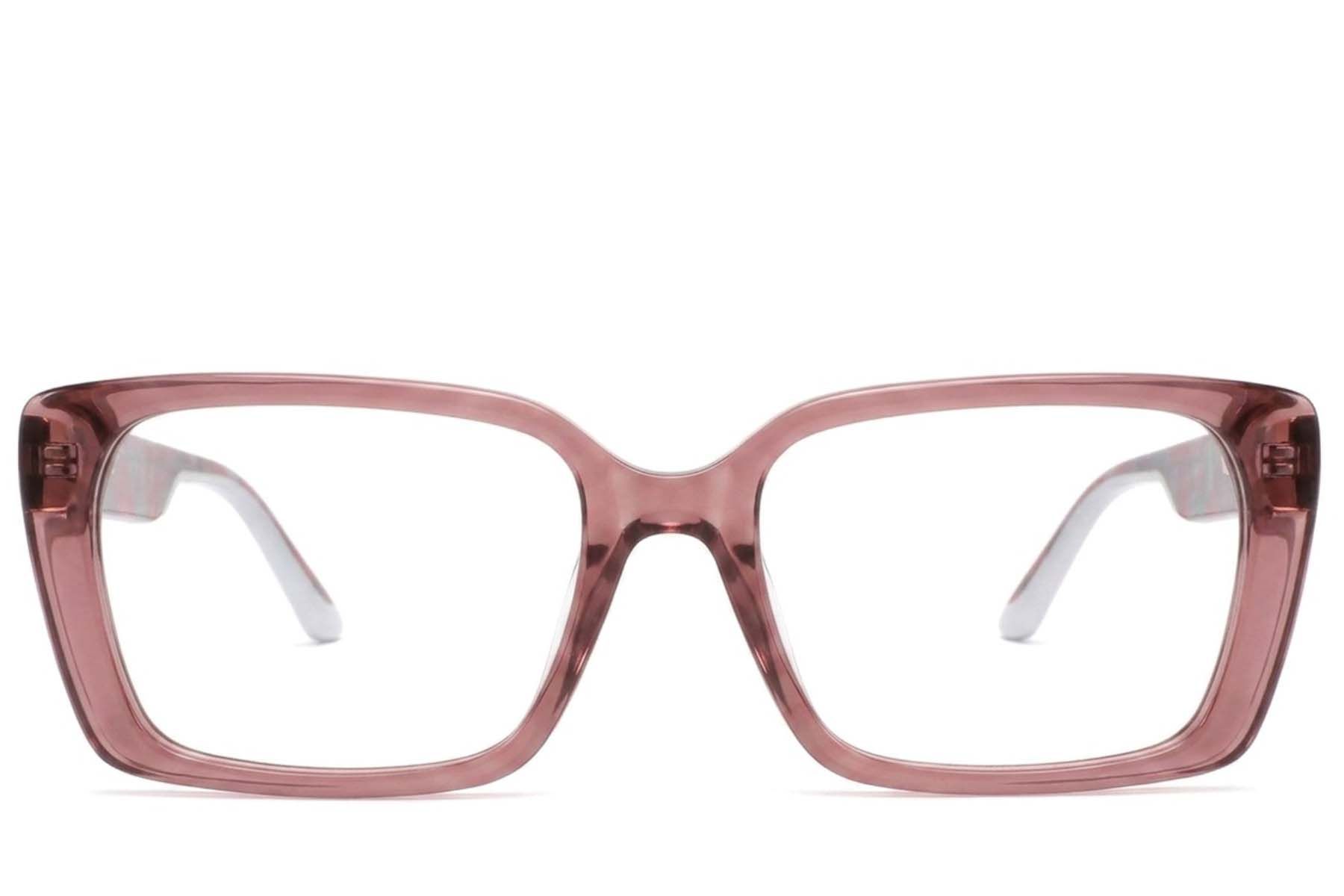 Rectangular Pink Acetate Glasses #BS2425-1911