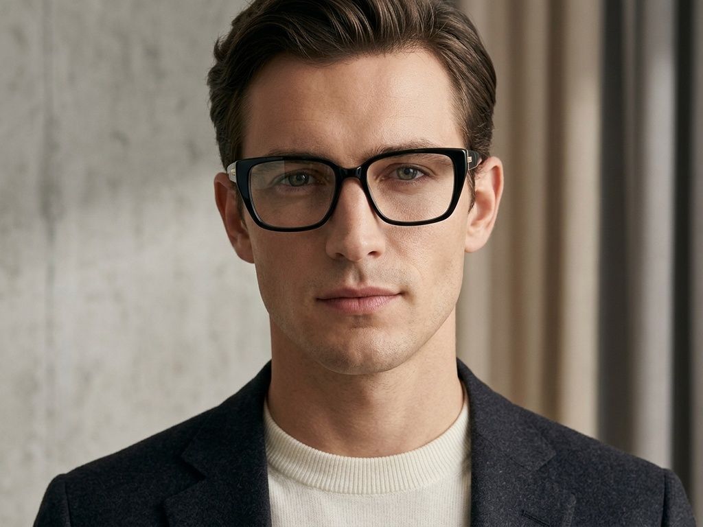 Rectangular Black Acetate Glasses #BS2425-1927