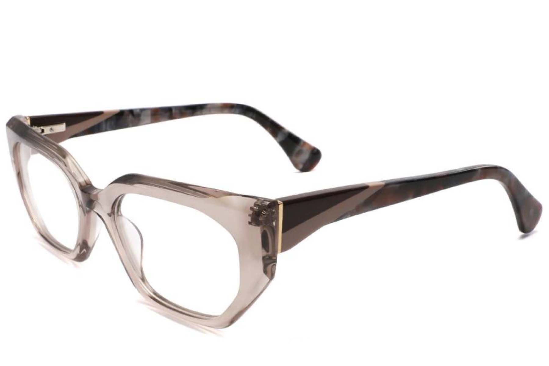 Bicchieri in acetato marrone con motivo geometrico #BS2425-1941