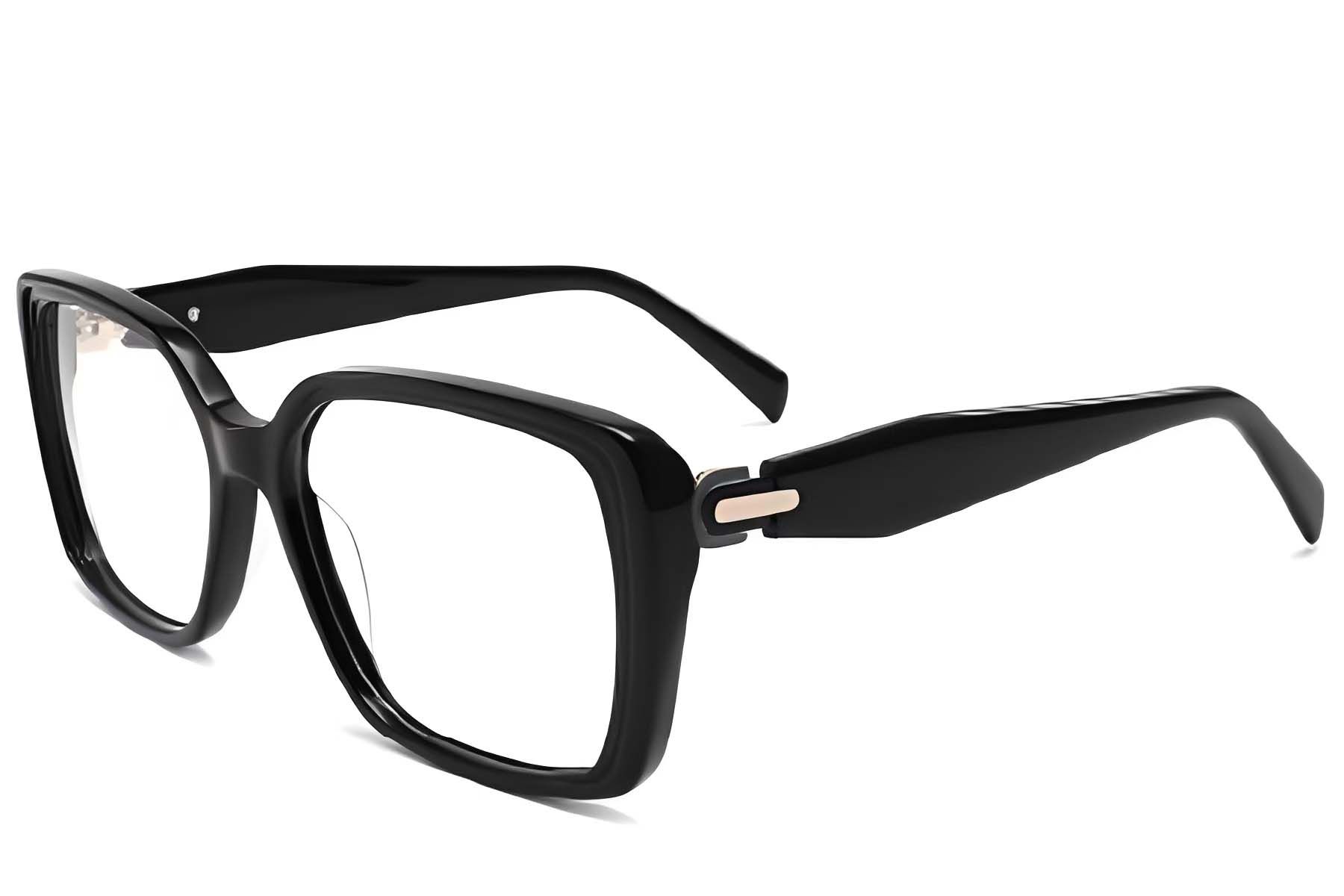 Rectangular Black Acetate Glasses #BS2425-1944