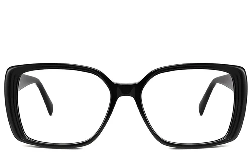 Lunettes rectangulaires en acétate noir #BS2425-1944