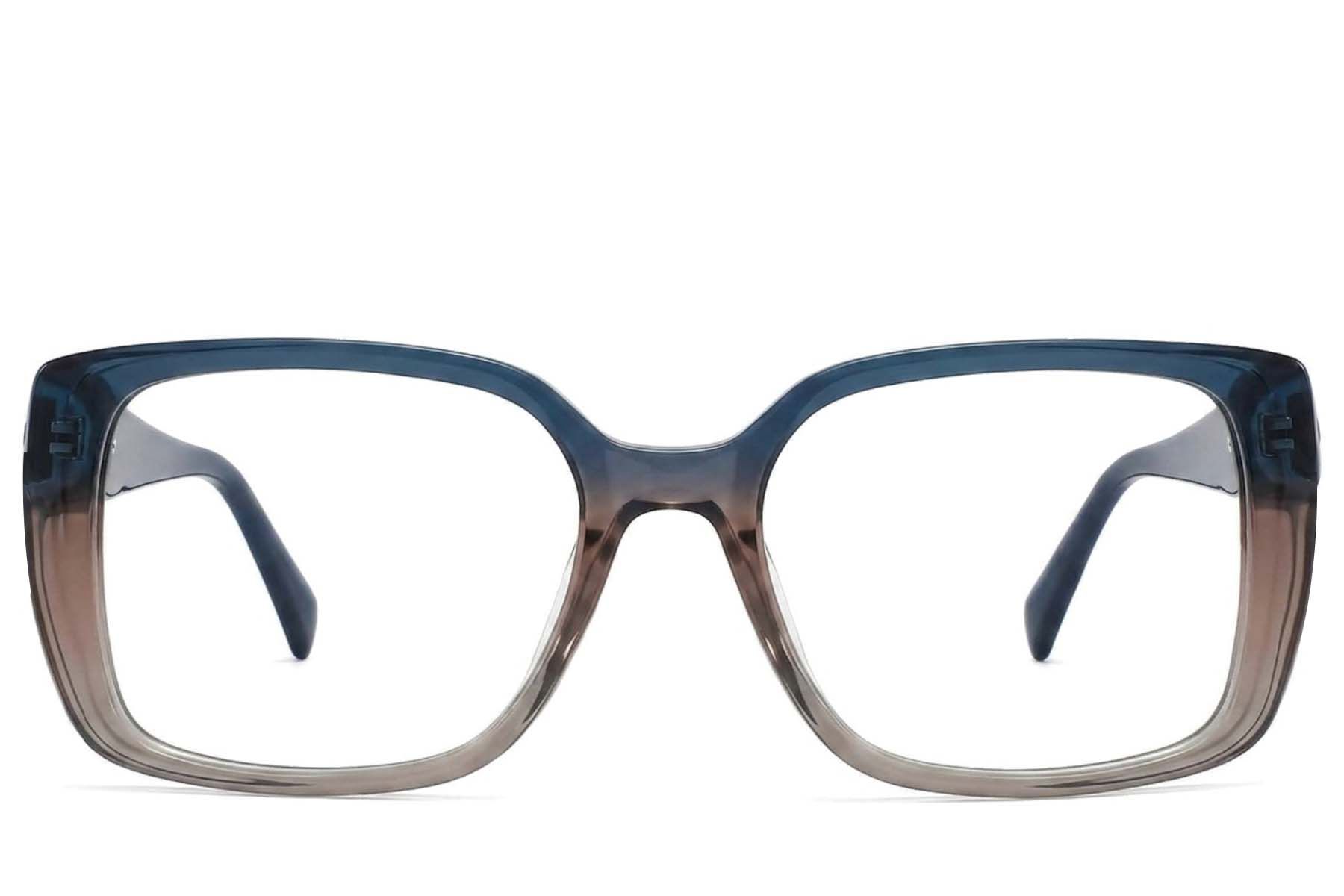Lunettes rectangulaires en acétate brun #BS2425-1945