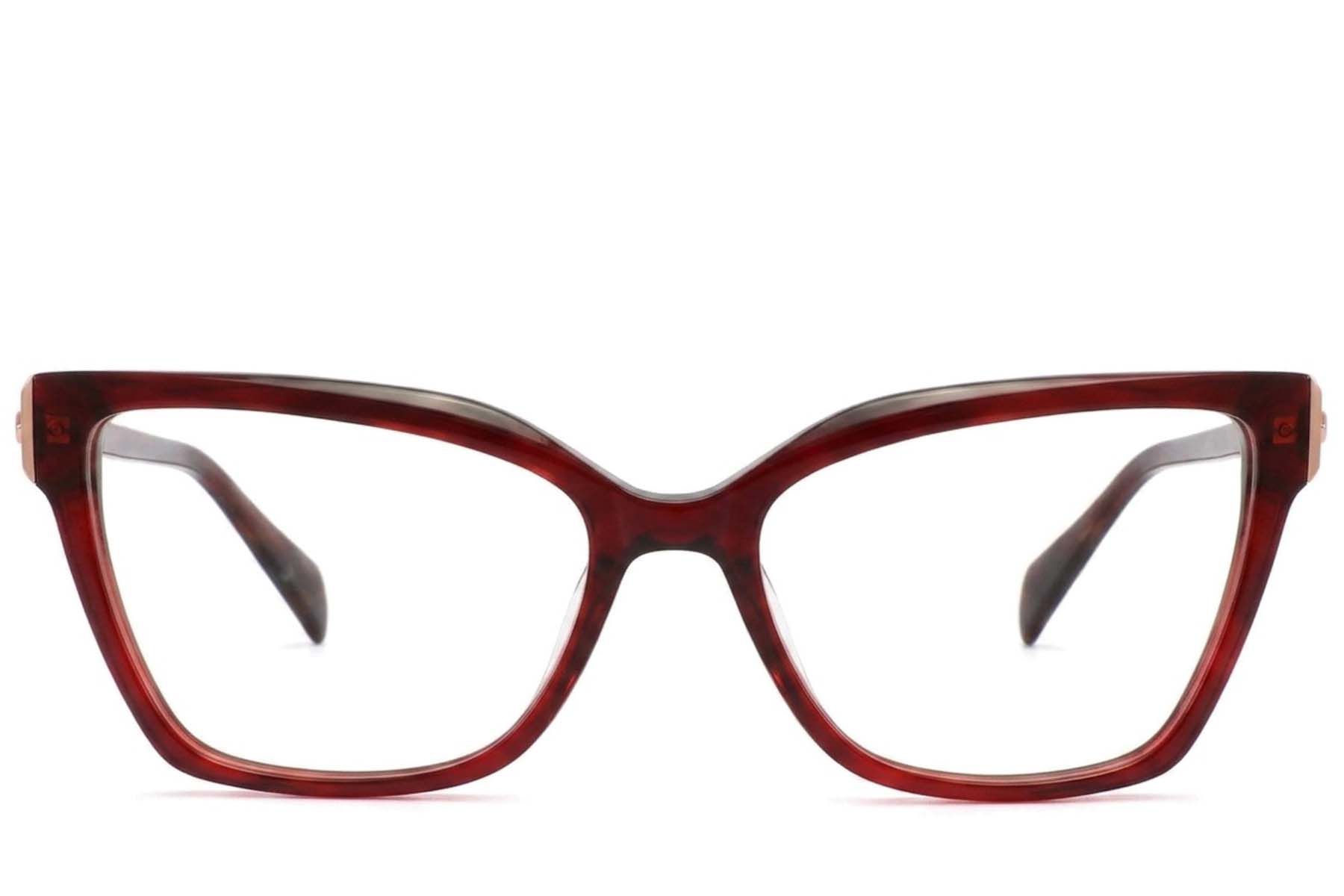 Occhiali in acetato rosso farfalla #BS2425-1959