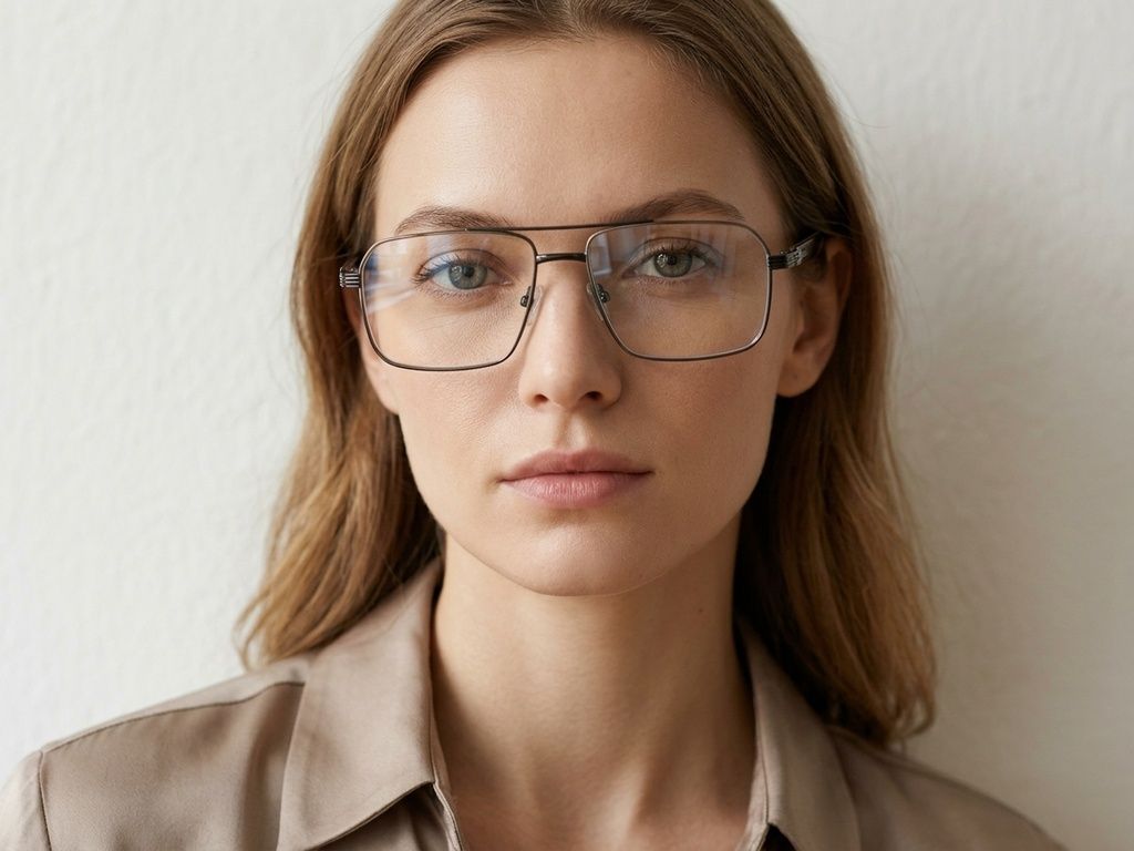 Aviator Brown Metal Glasses #BS2425-1980
