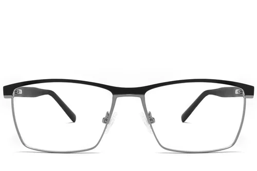 Lunettes rectangulaires en métal noir #BS2425-1981