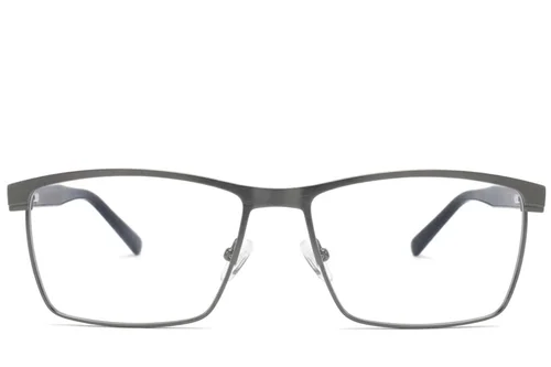 Lunettes rectangulaires en métal gris #BS2425-1983
