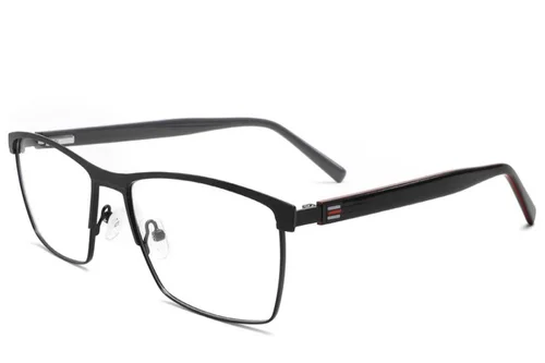 Lunettes rectangulaires en métal noir #BS2425-1984