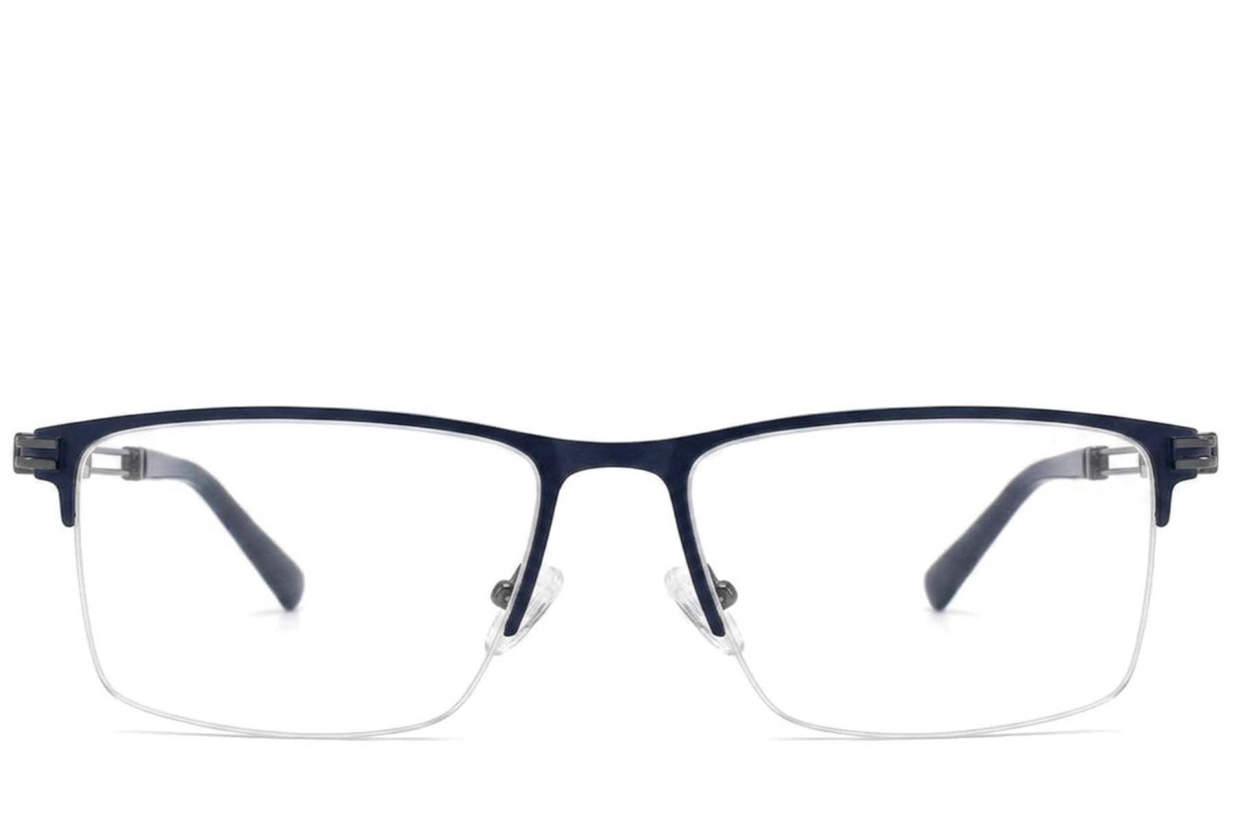 Semi-rimless Blue Metal Glasses #BS2425-1986