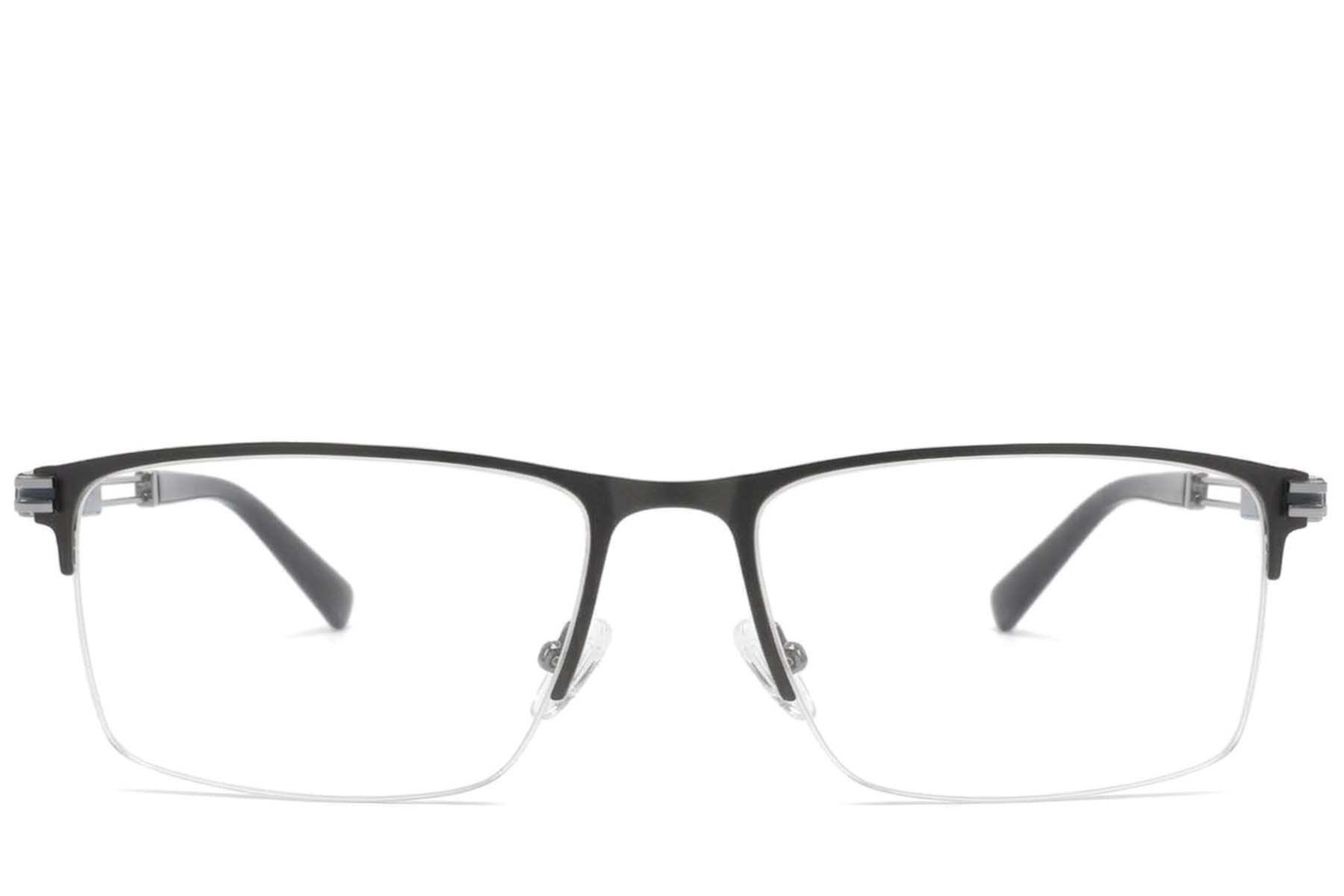 Occhiali semi-senza montatura in metallo grigio #BS2425-1987