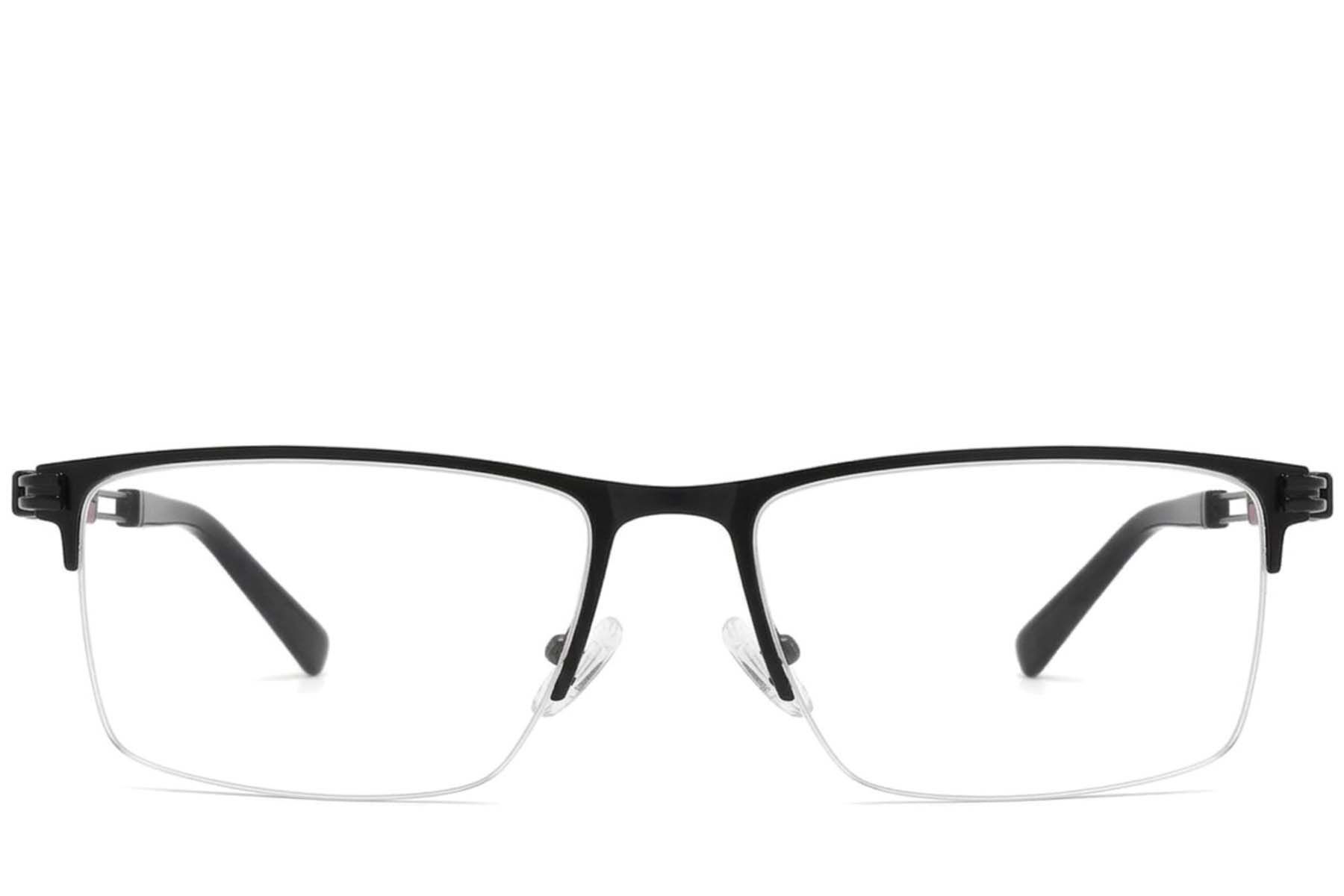 Gafas de metal negro con montura semi al aire #BS2425-1988