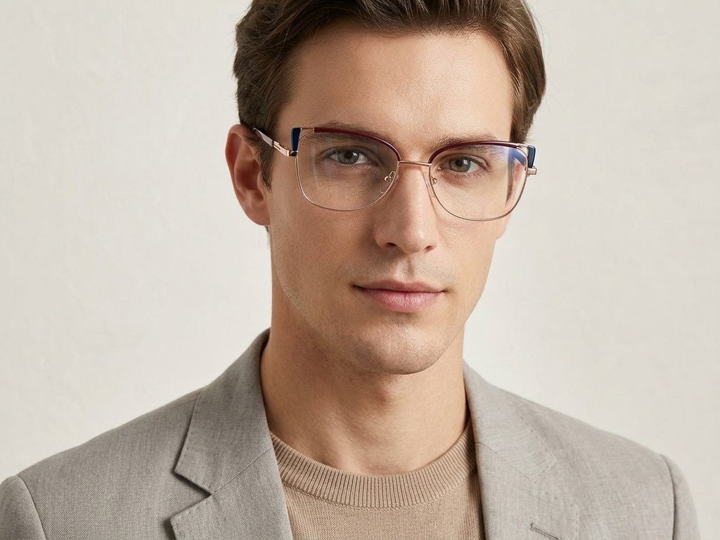 Gafas de metal rojo con forma de mariposa #BS2425-1992