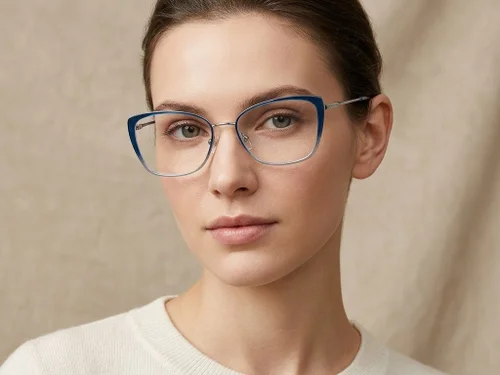 Lunettes papillon en métal bleu #BS2425-1995