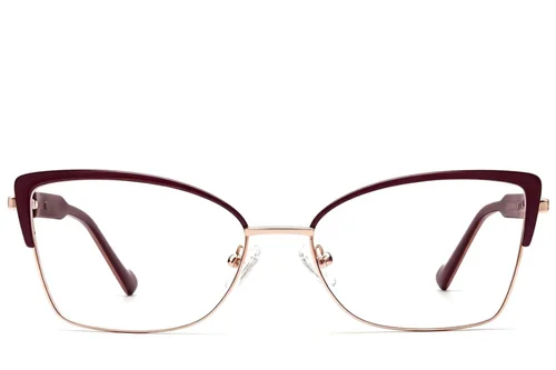 Lunettes papillon en métal rouge #BS2425-1996
