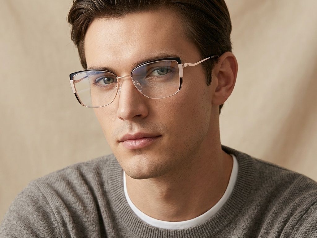 Gafas de metal negro con forma de mariposa #BS2425-1999