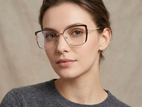 Lunettes papillon en métal marron #BS2425-2000