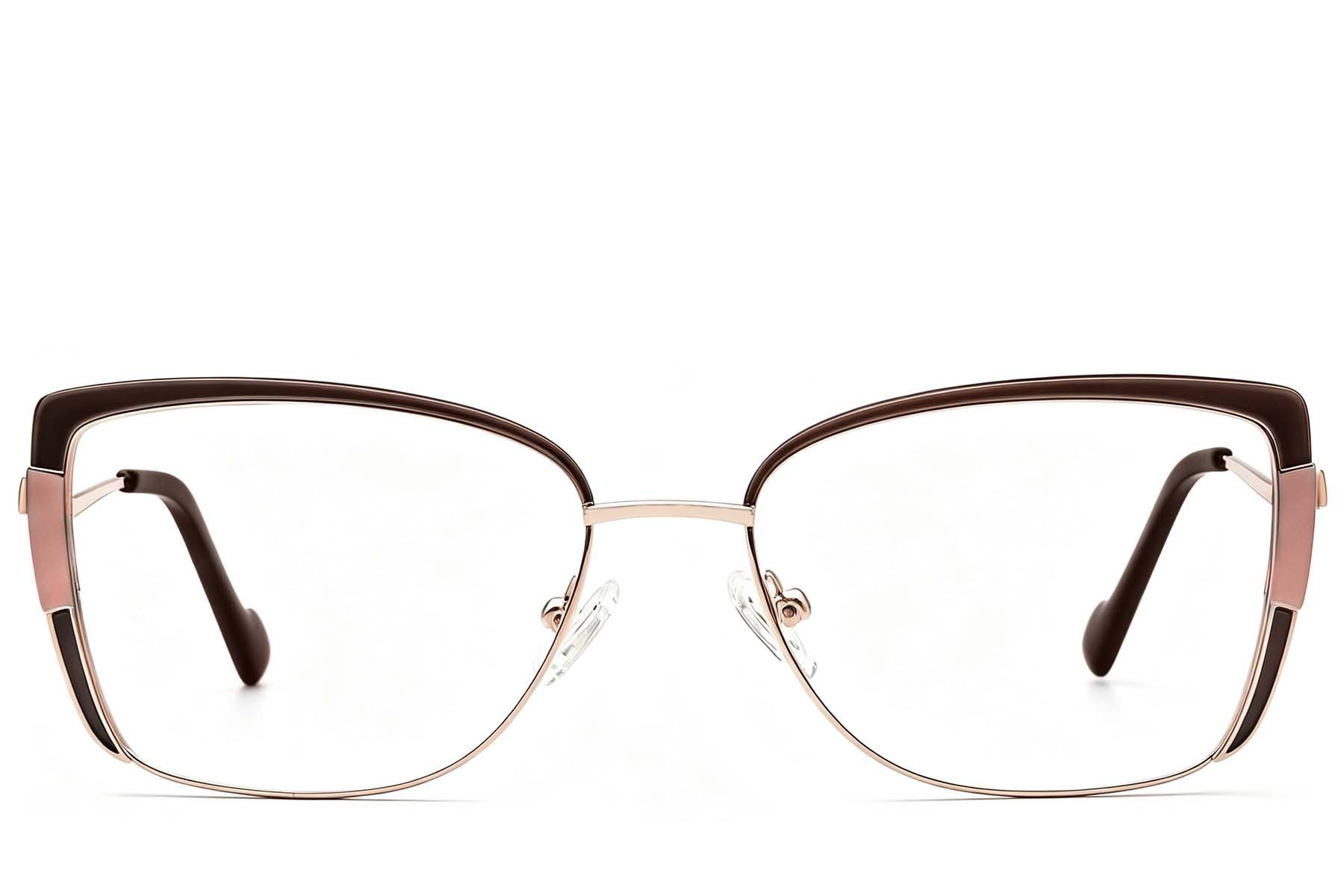 Schmetterlingsbraune Metallbrille #BS2425-2000