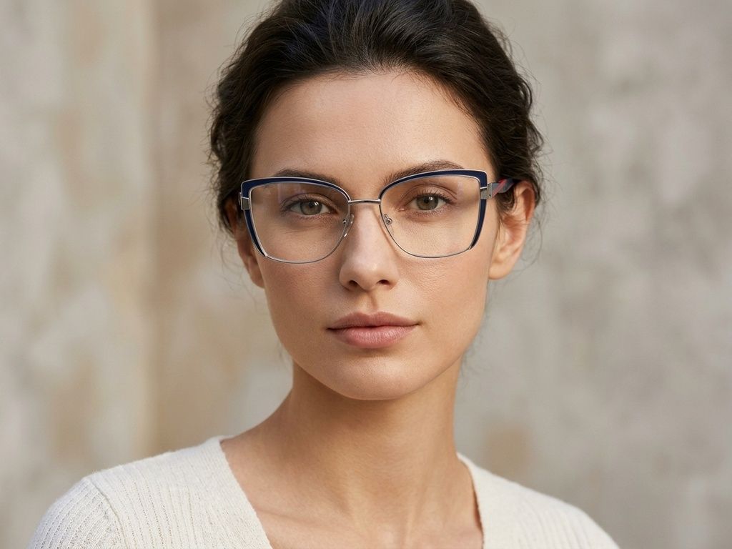 Gafas de metal azul mariposa #BS2425-2007