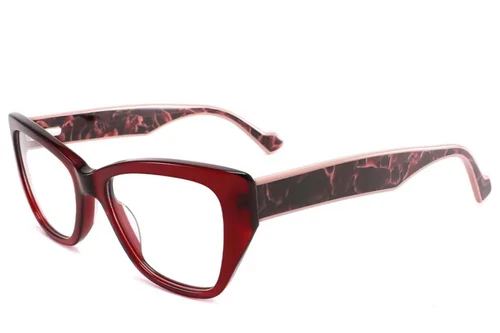 Lunettes papillon en acétate rouge #BS2425-2009