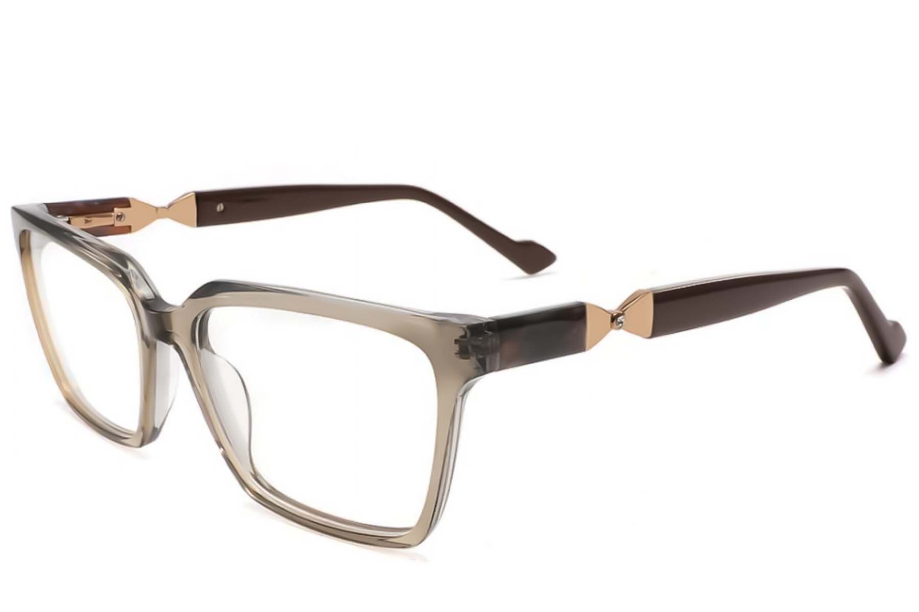 Bicchieri rettangolari in acetato marrone #BS2425-2012