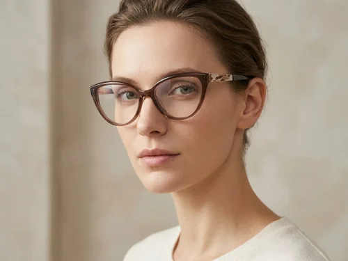 Lunettes papillon en acétate brun #BS2425-2015