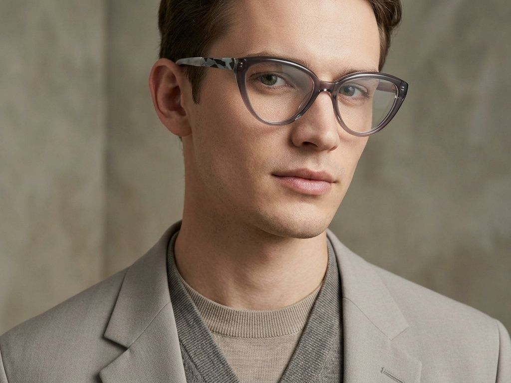 Lunettes en acétate gris papillon #BS2425-2016