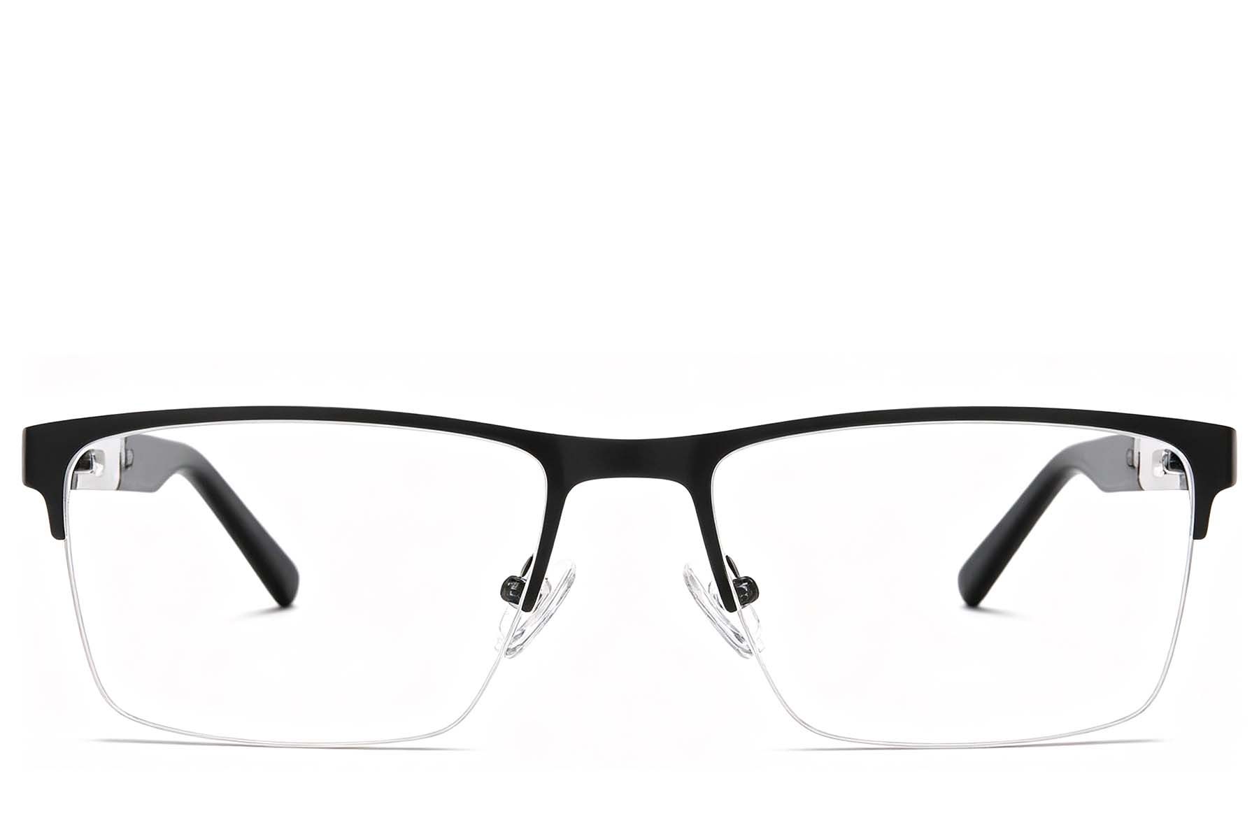 Occhiali semi-cerchiati in metallo nero #BS2425-2022