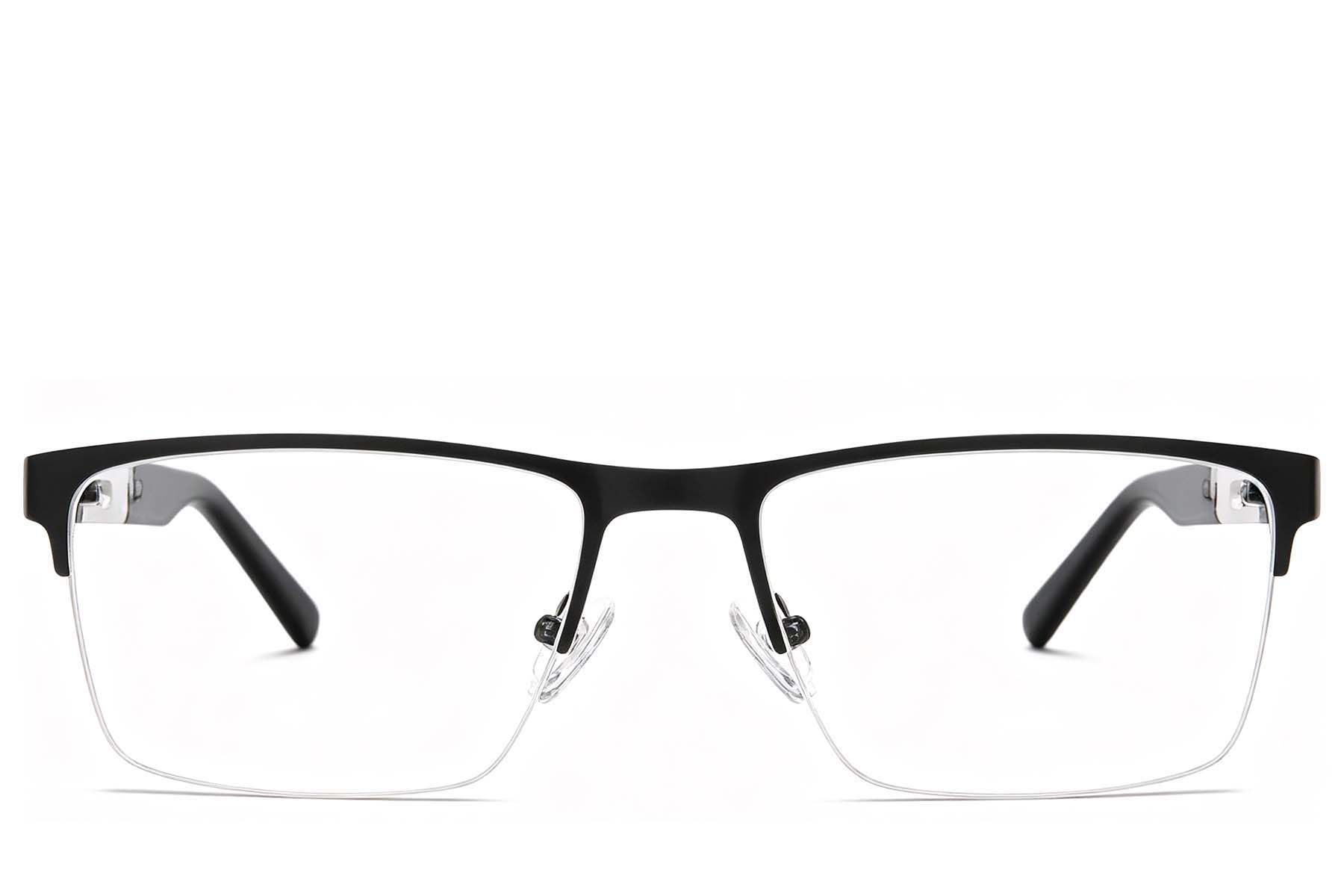 Gafas de metal negro con montura semi al aire #BS2425-2022