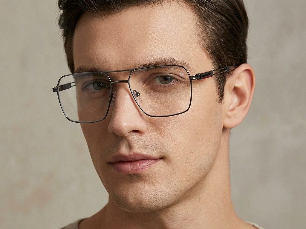 Aviator Grey Metal Glasses #BS2425-2028