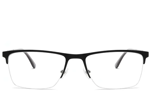 Lunettes semi-cerclées en métal noir #BS2425-2029