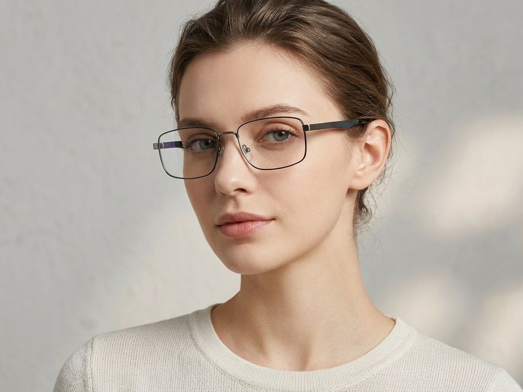 Rectangular Black Metal Glasses #BS2425-2034