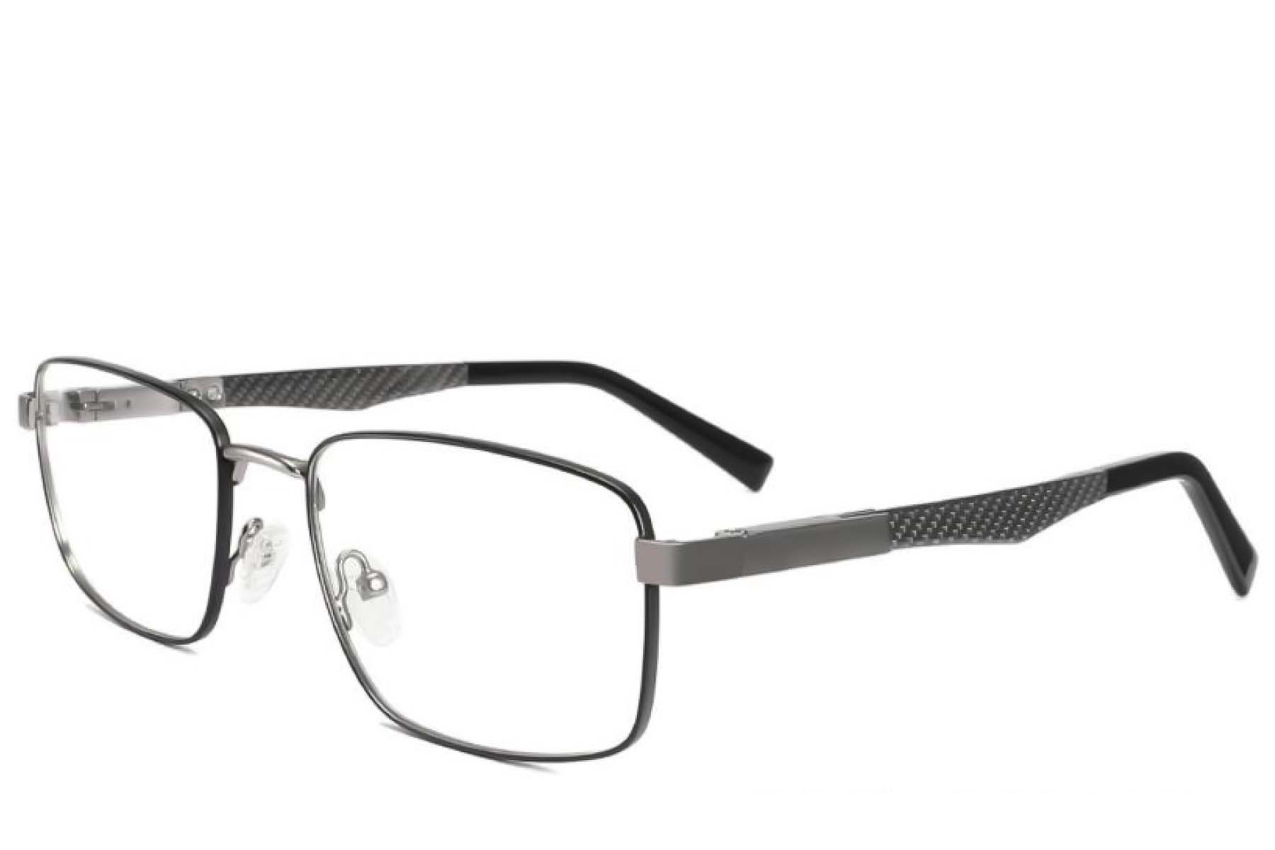 Occhiali rettangolari in metallo nero #BS2425-2034