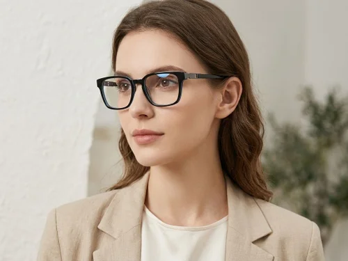 Lunettes rectangulaires en acétate gris #BS2425-2036