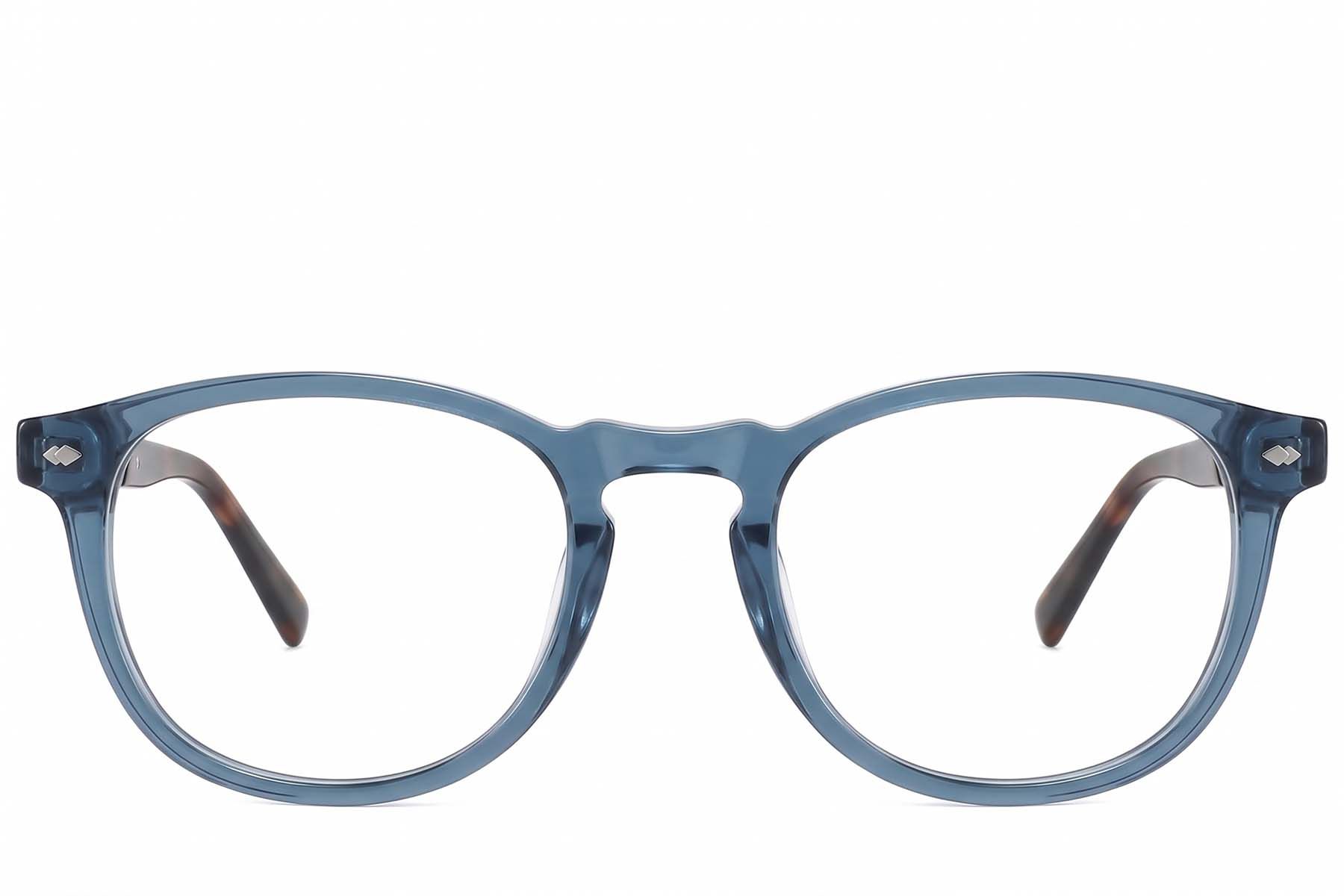 Oval Blue Acetate Glasses #BS2425-2043