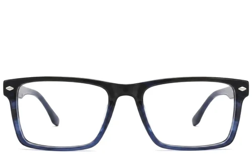 Lunettes rectangulaires en acétate bleu #BS2425-2046