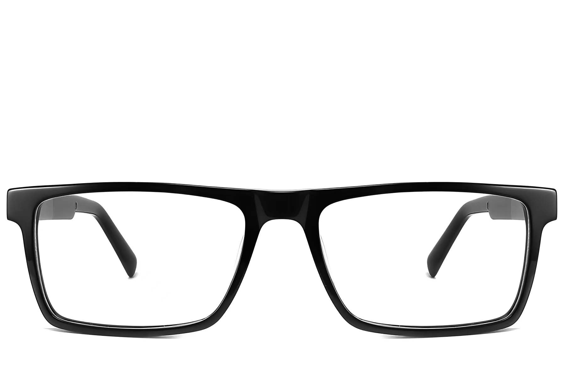 Rechteckige schwarze Acetatbrille #BS2425-2050