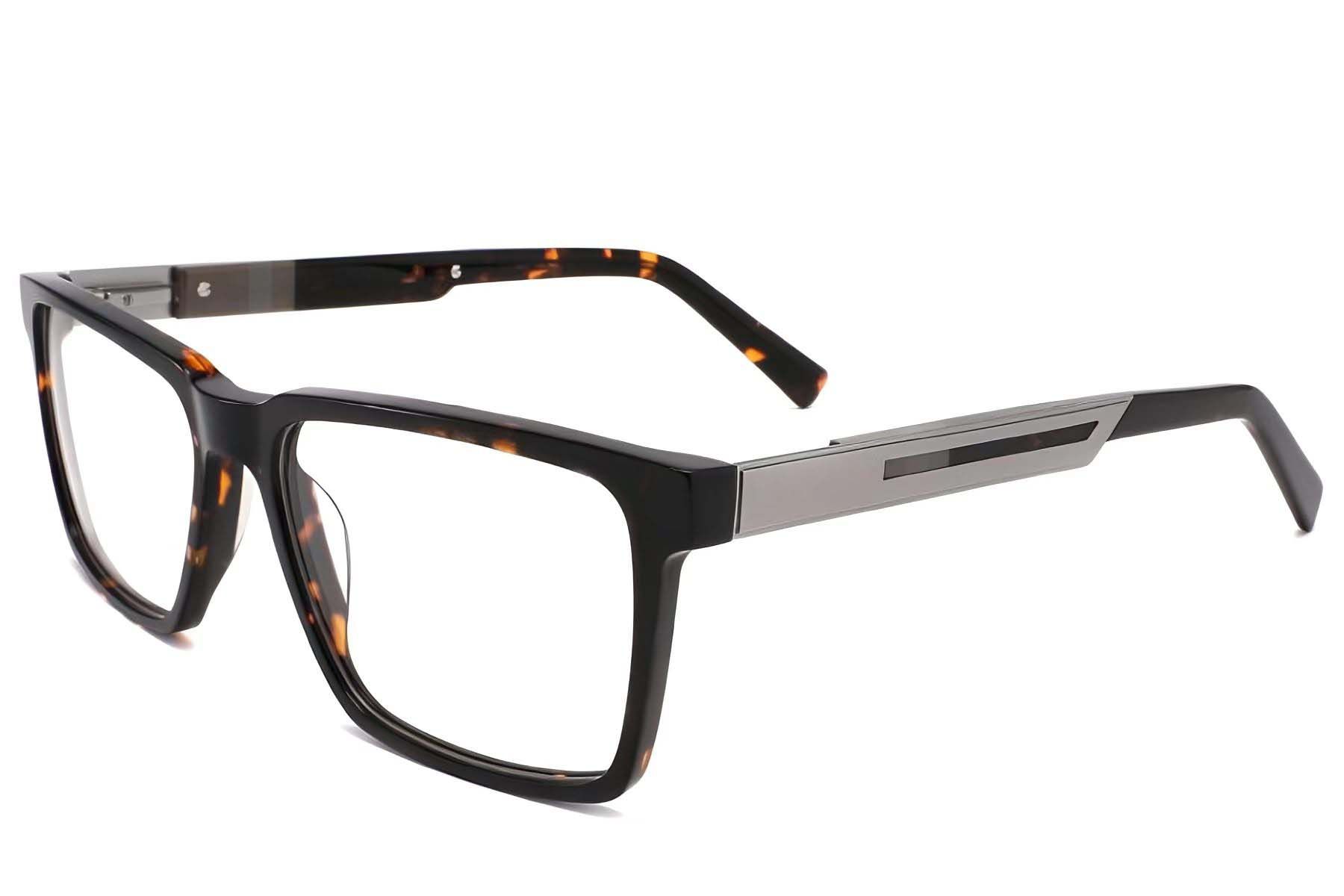 Rectangular Tortoiseshell Acetate Glasses #BS2425-2054