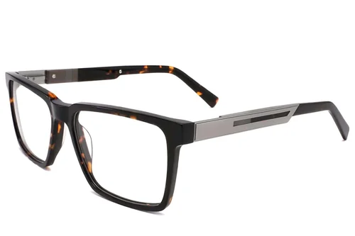 Lunettes rectangulaires en acétate écaille de tortue #BS2425-2054